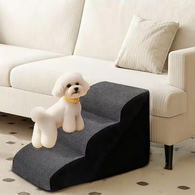SoftStep Memory Foam Dog Stairs for Senior Dogs — 2, 3 & 4-Step Non-Slip Pet Steps for Beds & Sofas
