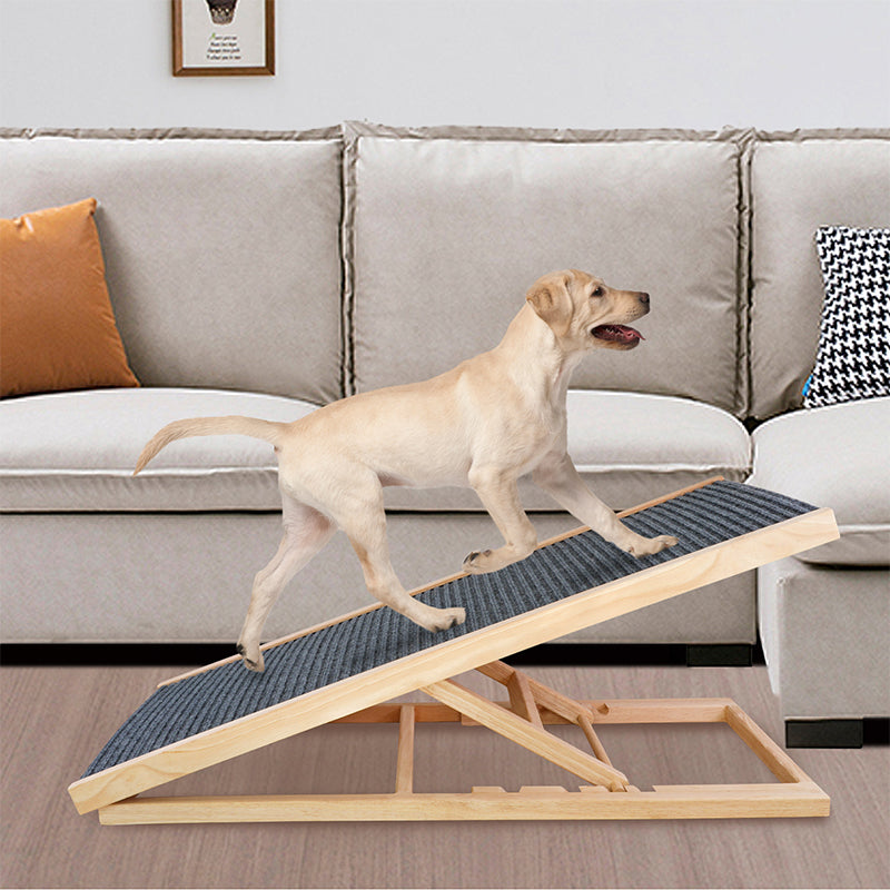SafeStep Folding Dog Ramp for Senior Dogs — Height-Adjustable, Non-Slip Carpet for Cars & Beds