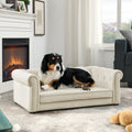 Haven Foam Dog Sofa Bed for Senior Dogs — Elevated Couch Bed for Medium & Large Dogs, Beige