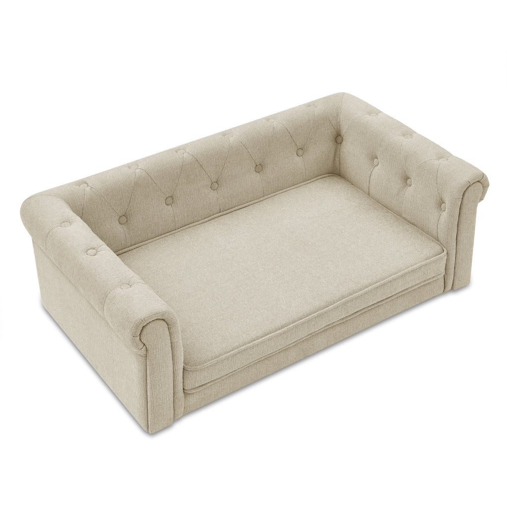 Haven Foam Dog Sofa Bed for Senior Dogs — Elevated Couch Bed for Medium & Large Dogs, Beige