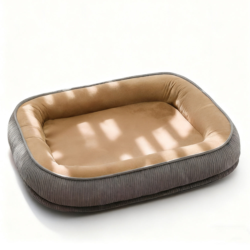 SnugDen Semi-Enclosed Dog Bed for Senior Dogs — Warm, Washable Cave Bed for Cold Nights