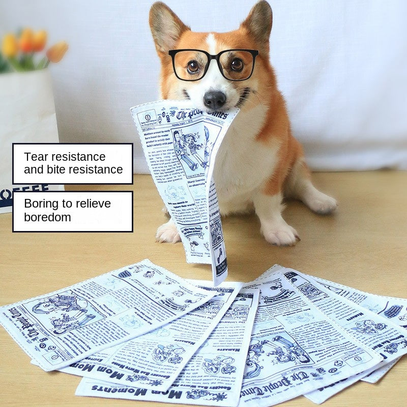 Crinkle Newspaper Dog Toy — Soft Rustling Toy for Gentle Play & Enrichment