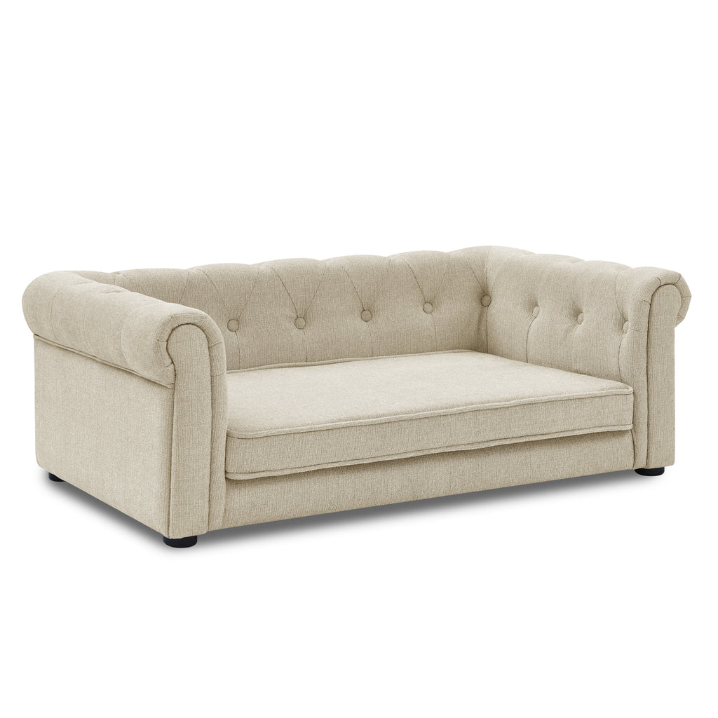 Haven Foam Dog Sofa Bed for Senior Dogs — Elevated Couch Bed for Medium & Large Dogs, Beige