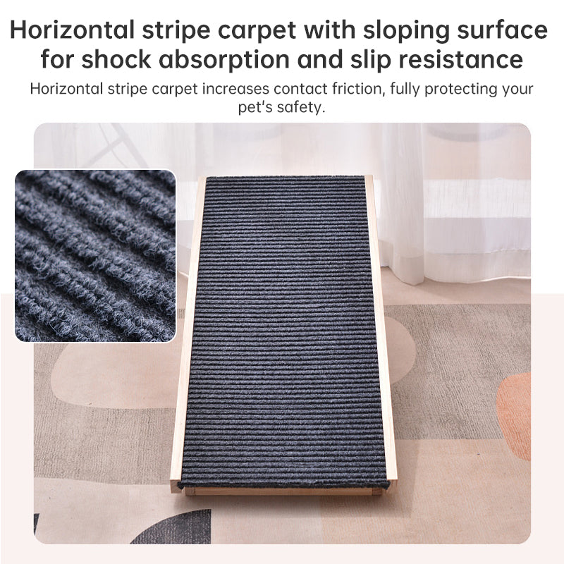 SafeStep Folding Dog Ramp for Senior Dogs — Height-Adjustable, Non-Slip Carpet for Cars & Beds