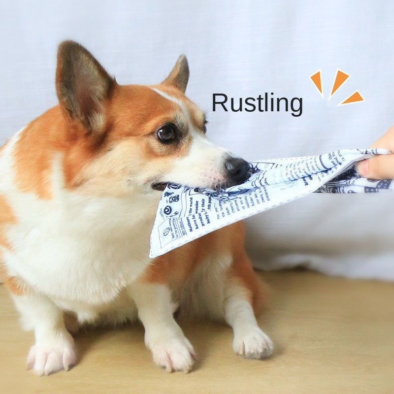 Crinkle Newspaper Dog Toy — Soft Rustling Toy for Gentle Play & Enrichment