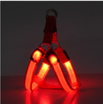 NightSafe LED Light-Up Dog Harness — High-Visibility Chest Harness for Evening Walks