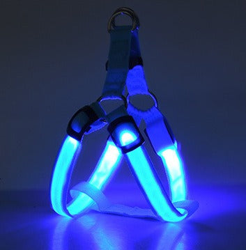 NightSafe LED Light-Up Dog Harness — High-Visibility Chest Harness for Evening Walks
