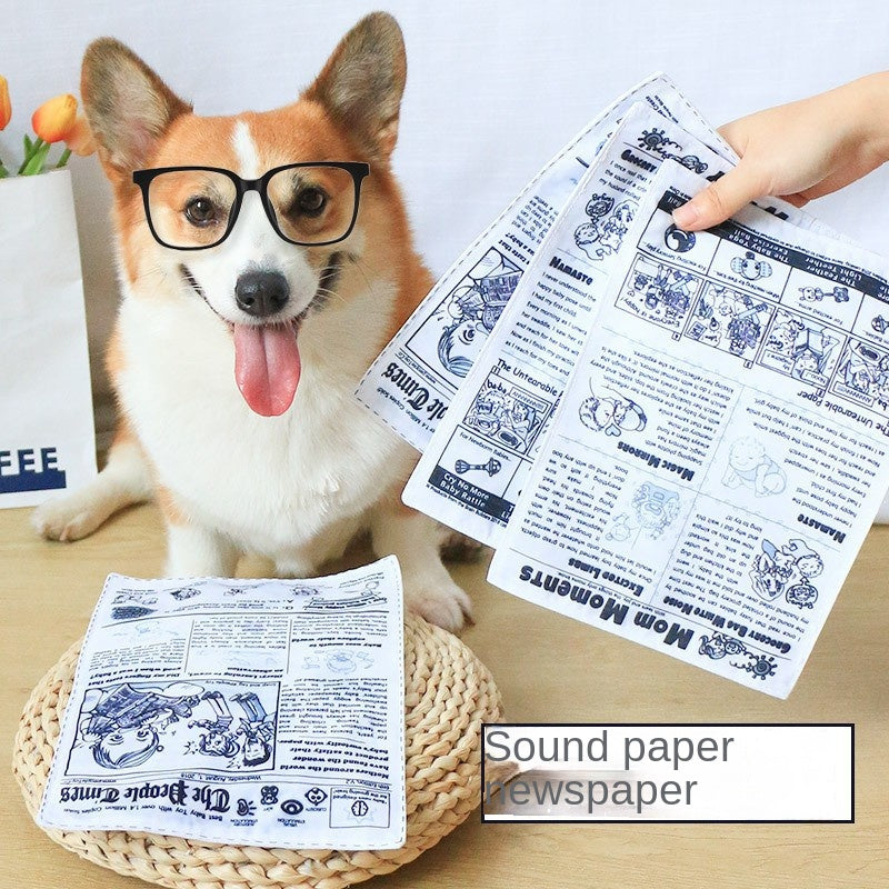 Crinkle Newspaper Dog Toy — Soft Rustling Toy for Gentle Play & Enrichment