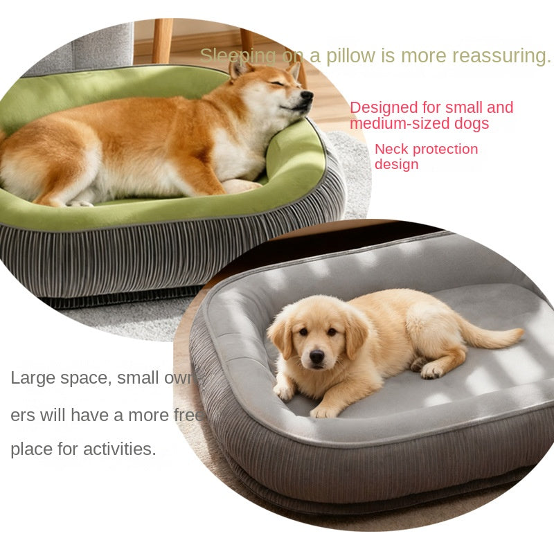 SnugDen Semi-Enclosed Dog Bed for Senior Dogs — Warm, Washable Cave Bed for Cold Nights