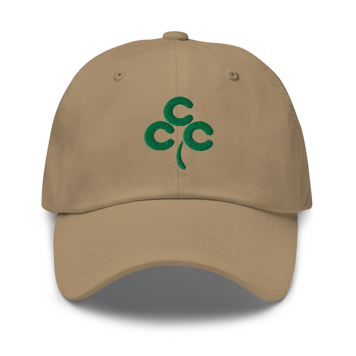 Clover Embroidered Dad Hat — embroidery_front_large