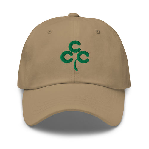 Clover Embroidered Dad Hat — embroidery_front_large