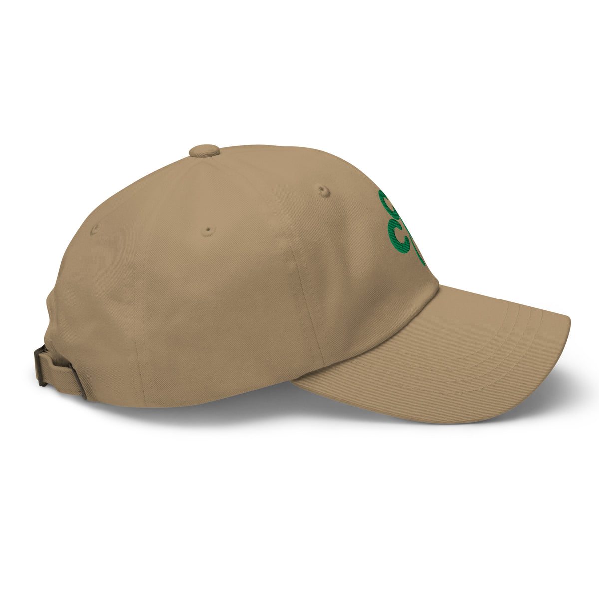 Clover Embroidered Dad Hat — Flat Right Side
