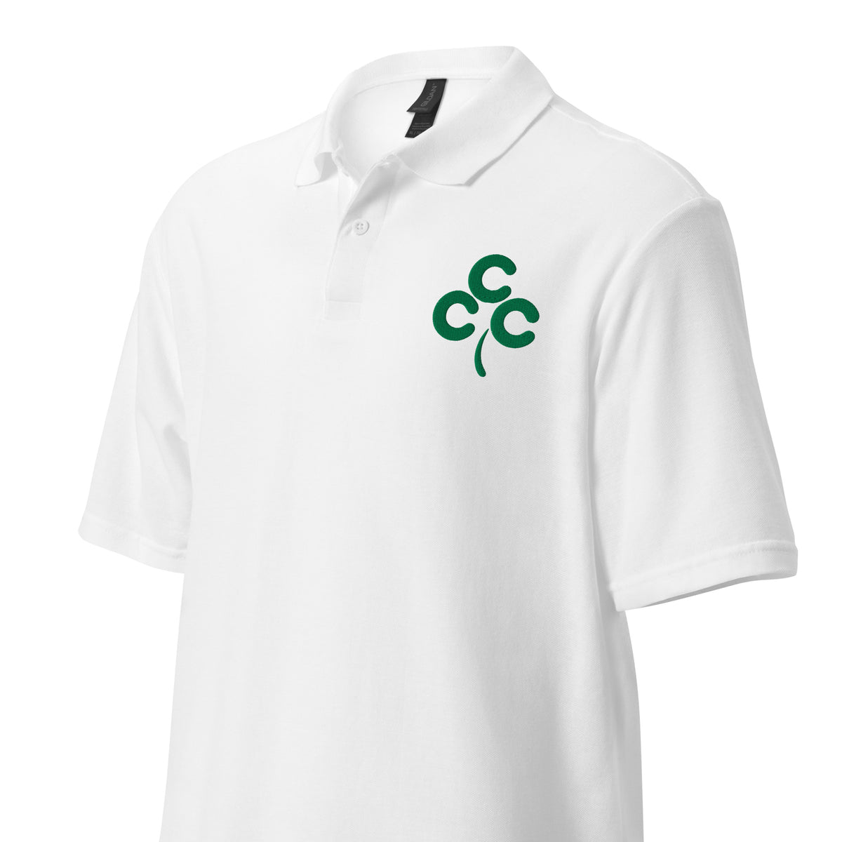 Clover Pique Polo — Ghost Left Front